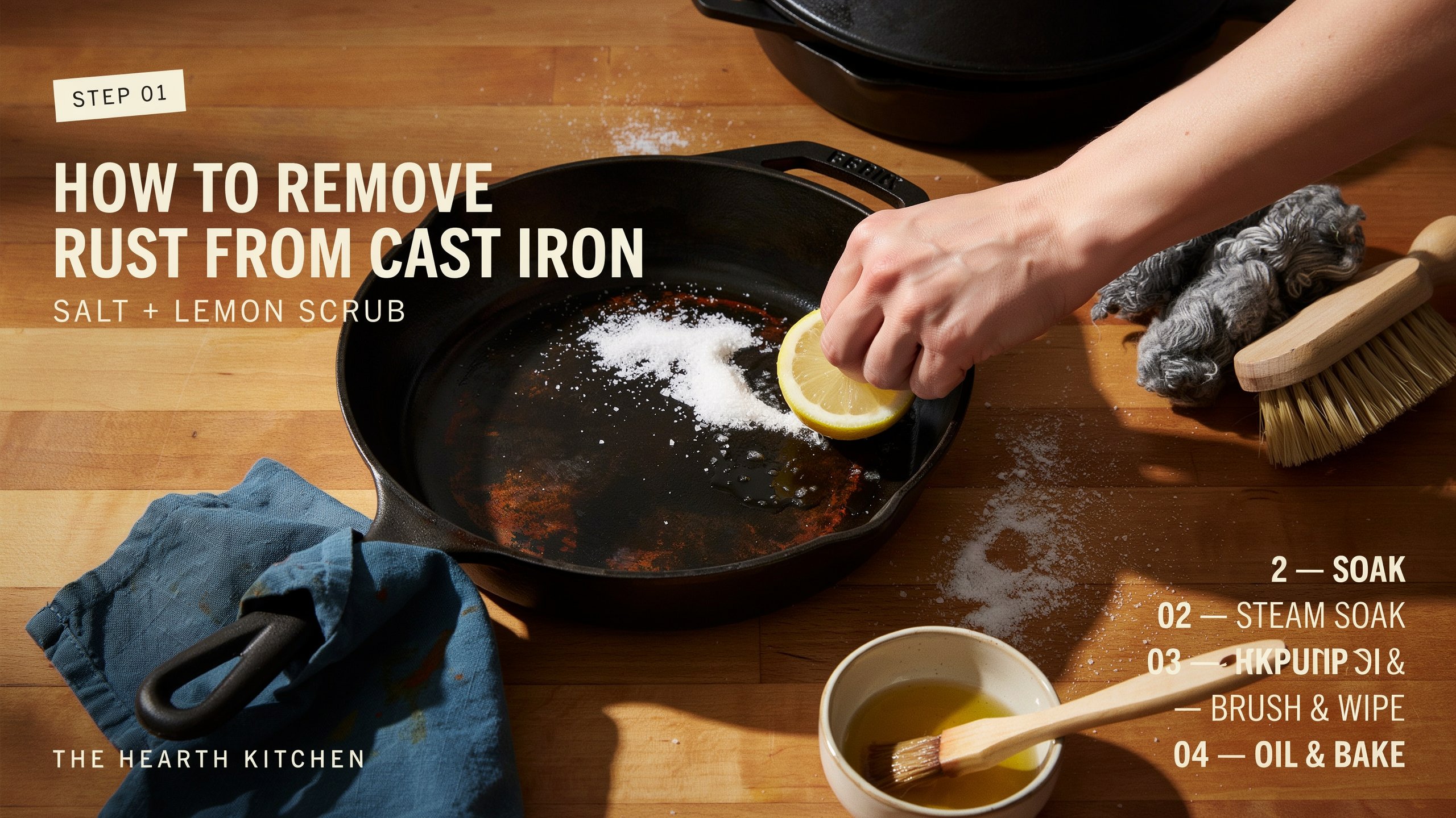 how to remove rust from cast iron​