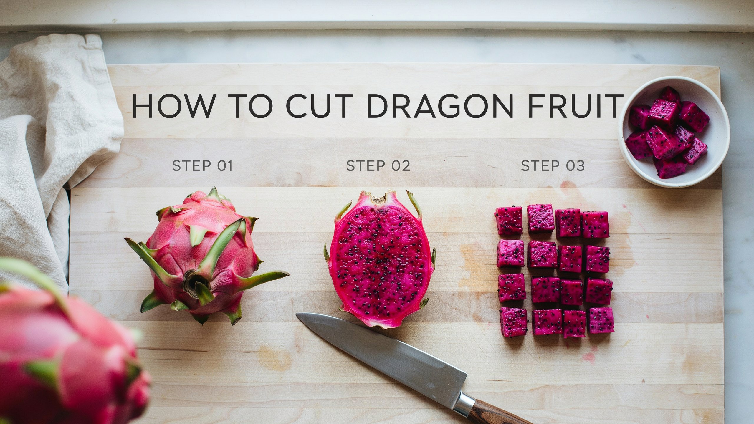 how to cut dragon fruit